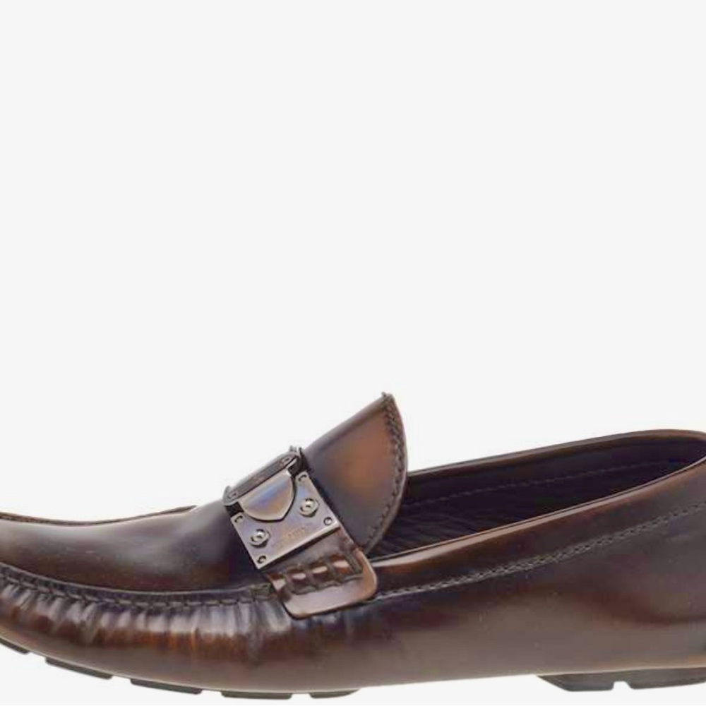 Louis Vuitton Brown Leather Loafers Slip-Ons